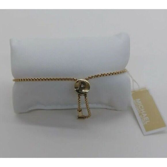 MICHAEL KORS MKJ5334710 Brilliance Yellow Gold Bracelet Slider Crystals - Picture 2 of 13